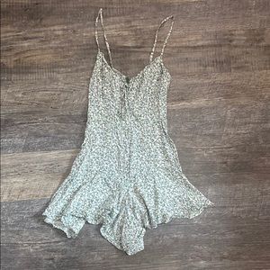Green Floral Romper